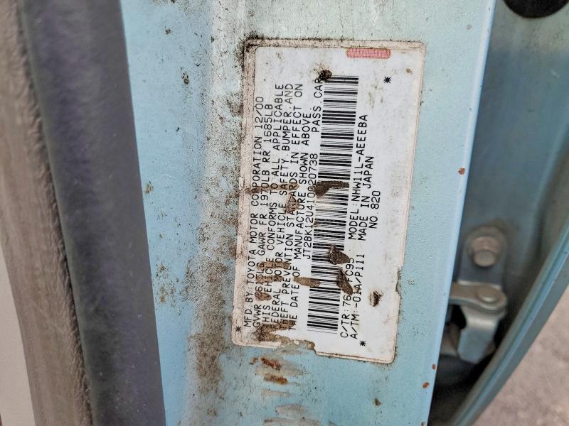 2001 Toyota Prius მანქანა იყიდება აუქციონზე, vin: JT2BK12U410020738, აუქციონის ნომერი: 76848225