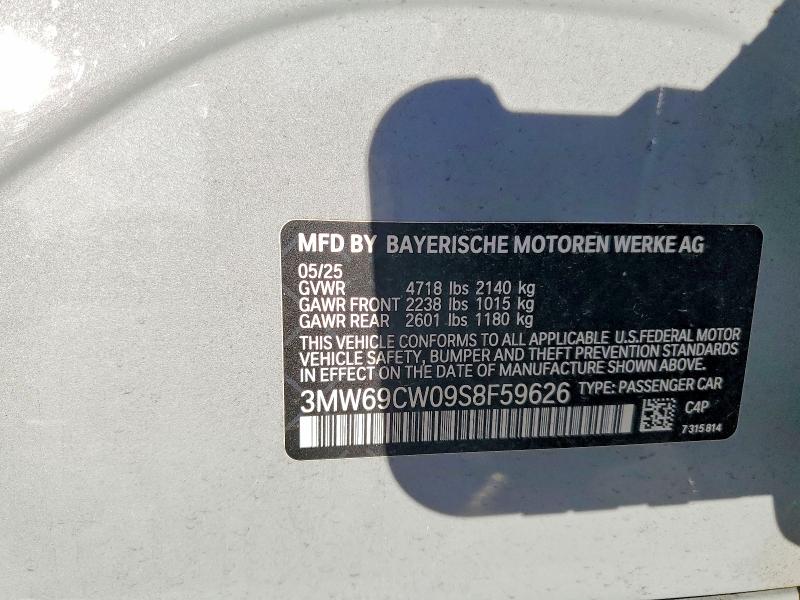 79204235 :رقم المزاد ، 3MW69CW09S8F59626 vin ، 2025 Bmw 330i مزاد بيع