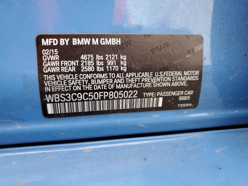 2015 Bmw Motorrad M3 მანქანა იყიდება აუქციონზე, vin: WBS3C9C50FP805022, აუქციონის ნომერი: 78846265