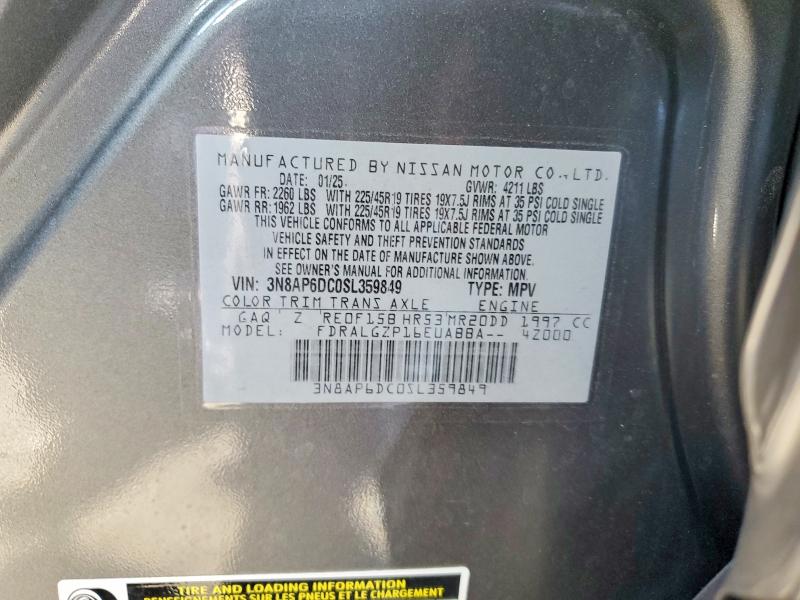 Продаж на аукціоні авто 2025 Nissan Kicks, vin: 3N8AP6DC0SL359849, номер лоту: 75408325