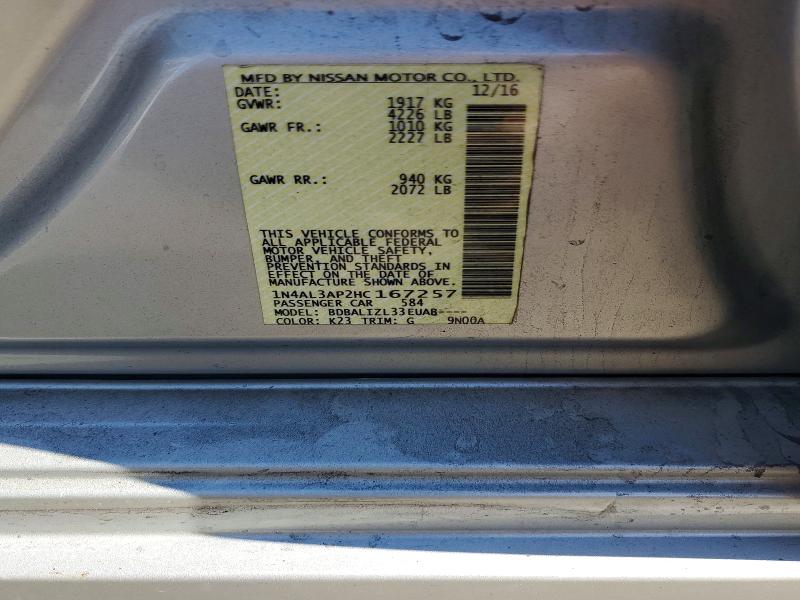 2017 Nissan Altima მანქანა იყიდება აუქციონზე, vin: 1N4AL3AP2HC167257, აუქციონის ნომერი: 77359755