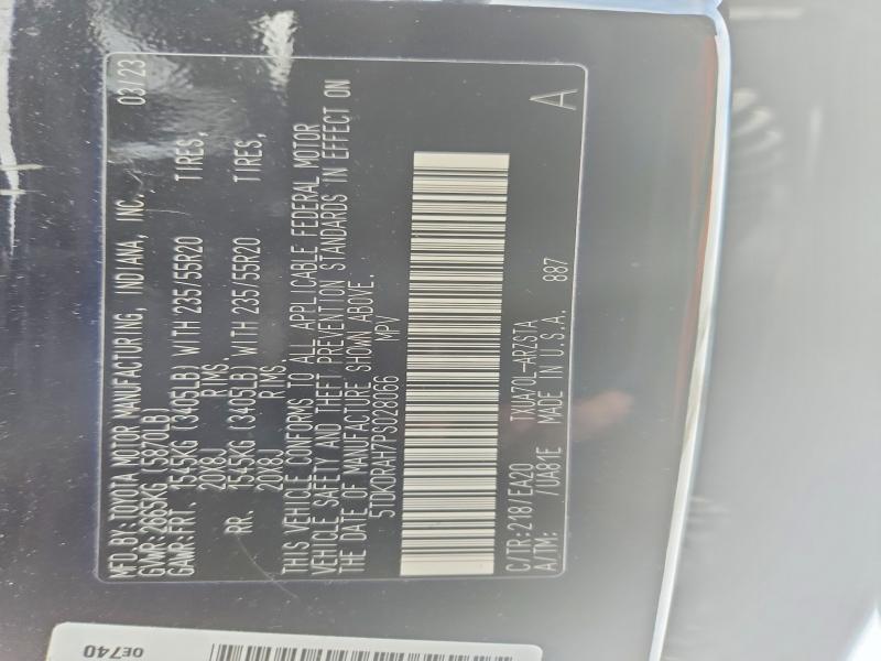 Aukcja sprzedaży 2023 Toyota Highlander, vin: 5TDKDRAH7PS028066, numer aukcji: 76327055
