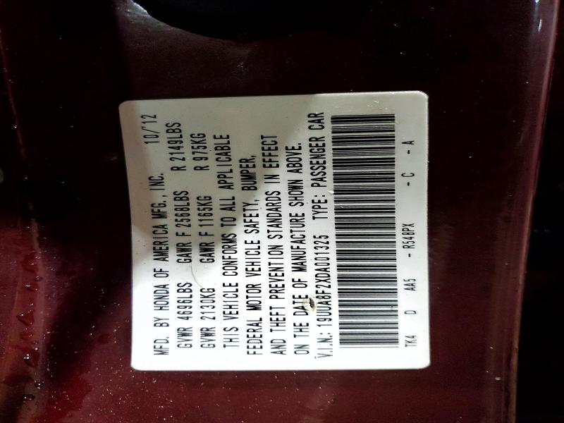 78971075 :رقم المزاد ، 19UUA8F2XDA001325 vin ، 2013 Acura Tl مزاد بيع