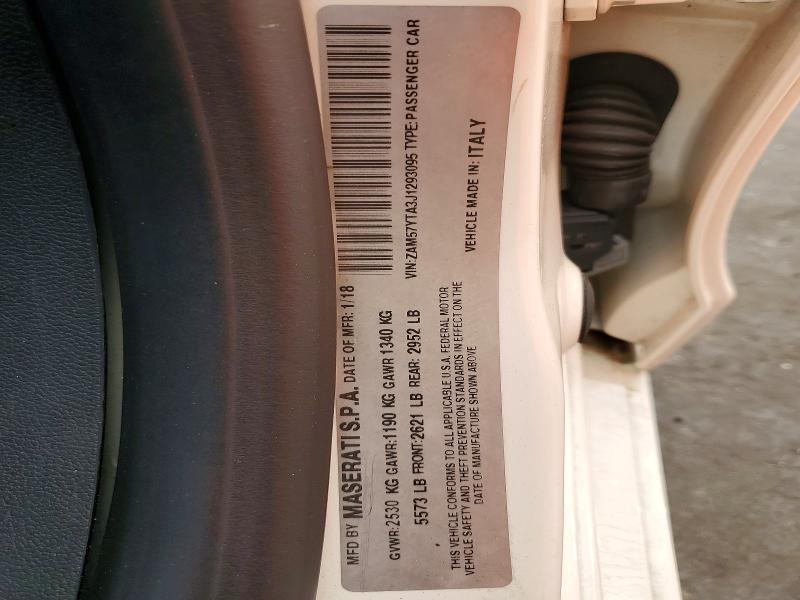 Продаж на аукціоні авто 2018 Maserati Ghibli, vin: ZAM57YTA3J1293095, номер лоту: 77188925