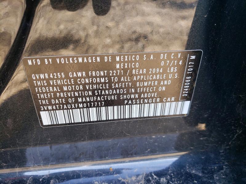 78472205 :رقم المزاد ، 3VW4T7AUXFM017717 vin ، 2015 Volkswagen Gti مزاد بيع