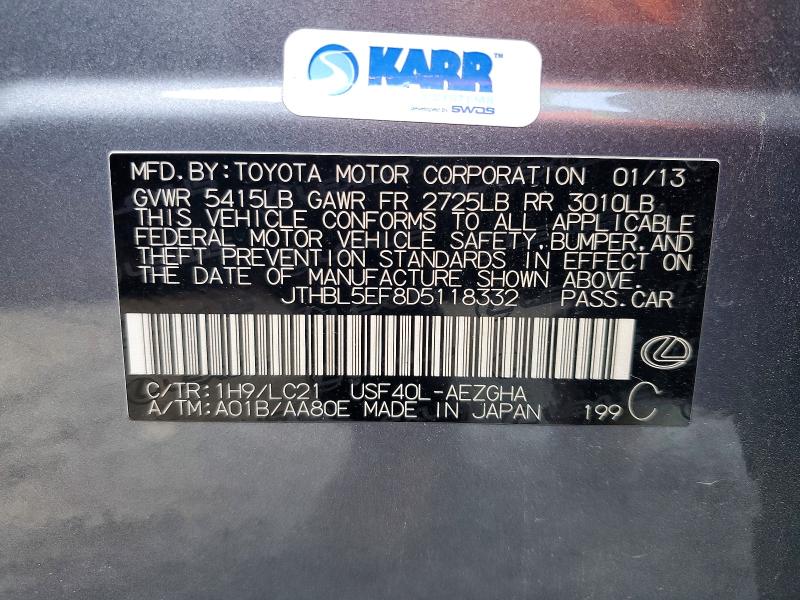 Продажа на аукционе авто 2013 Lexus Ls 460, vin: JTHBL5EF8D5118332, номер лота: 79280415