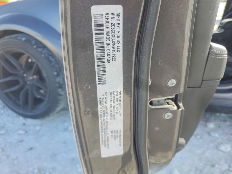 76069735 :رقم المزاد ، 2C3CDXGJ2NH154922 vin ، 2022 Dodge Charger مزاد بيع