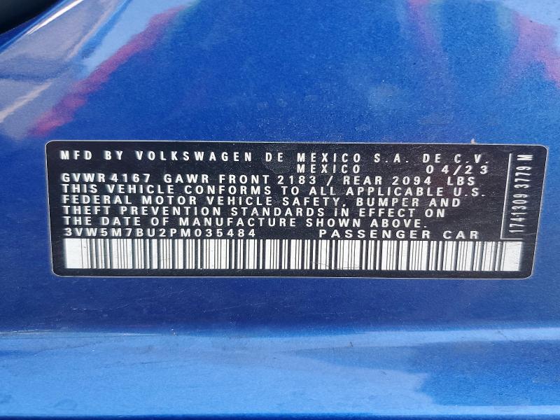 Продажа на аукционе авто 2023 Volkswagen Jetta, vin: 3VW5M7BU2PM035484, номер лота: 76778005