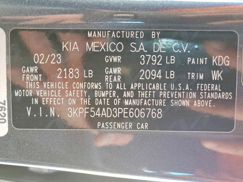2023 Kia Forte მანქანა იყიდება აუქციონზე, vin: 3KPF54AD3PE606768, აუქციონის ნომერი: 77231925