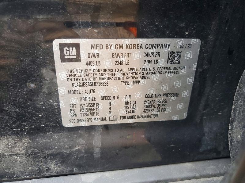 Aukcja sprzedaży 2020 Buick Encore, vin: KL4CJESB5LB326823, numer aukcji: 77342735