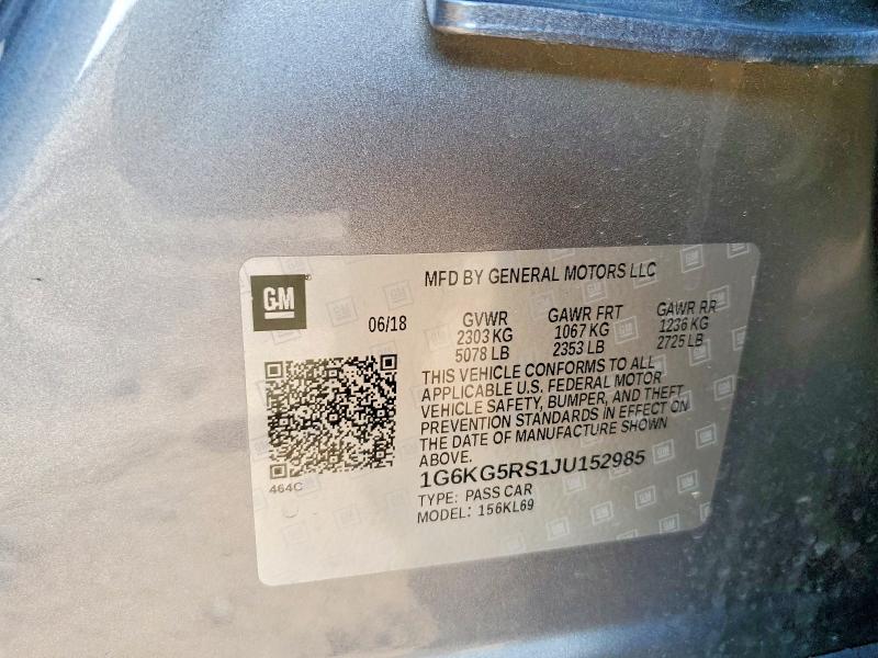 Продаж на аукціоні авто 2018 Cadillac Ct6, vin: 1G6KG5RS1JU152985, номер лоту: 77358725