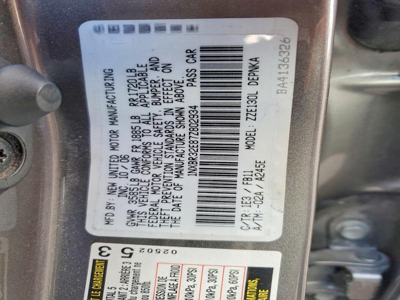 Продаж на аукціоні авто 2007 Toyota Corolla, vin: 1NXBR32E87Z802934, номер лоту: 77757375
