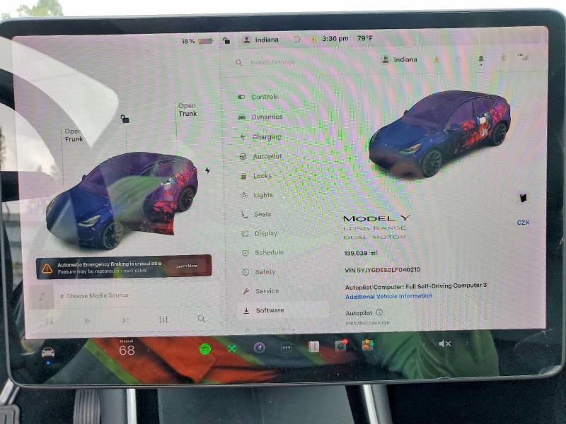 Aukcja sprzedaży 2020 Tesla Model Y, vin: 5YJYGDEE0LF040210, numer aukcji: 78827265