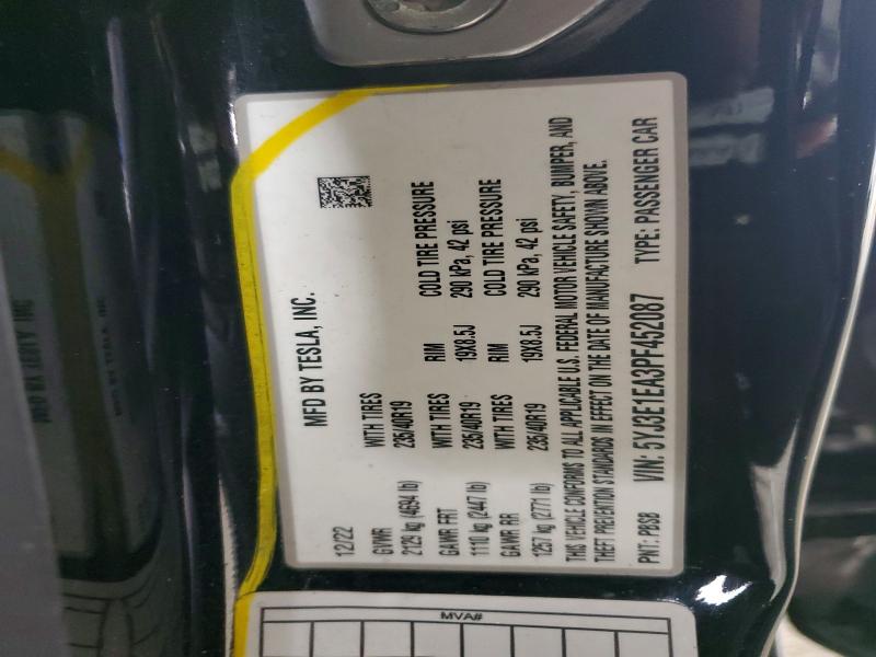 Aukcja sprzedaży 2023 Tesla Model 3, vin: 5YJ3E1EA3PF452087, numer aukcji: 77218305