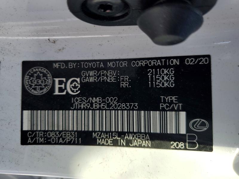 Aukcja sprzedaży 2020 Lexus Ux, vin: JTHR9JBH5L2028373, numer aukcji: 75709925