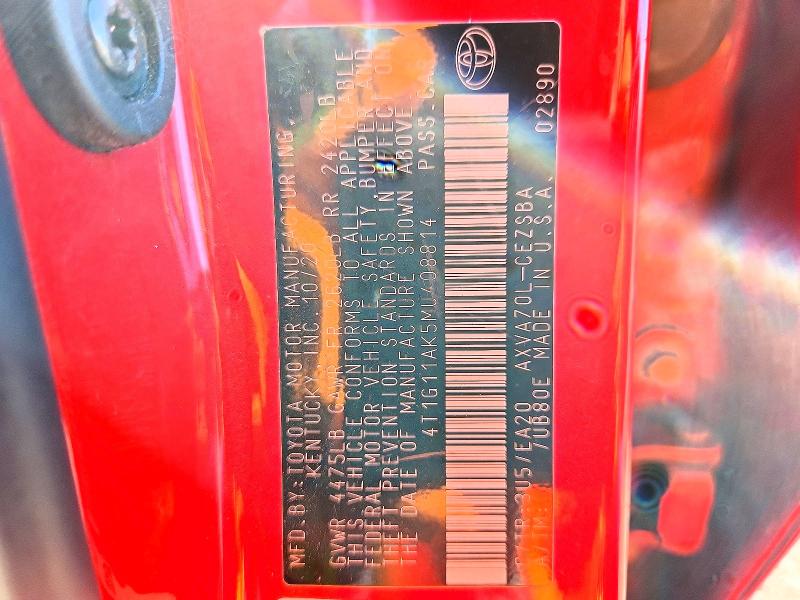 2021 Toyota Camry მანქანა იყიდება აუქციონზე, vin: 4T1G11AK5MU408814, აუქციონის ნომერი: 77240875
