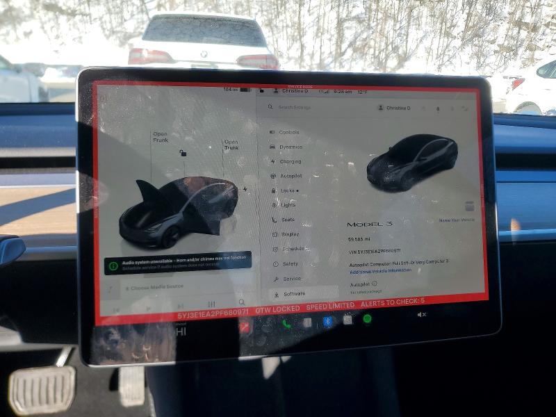 Auction sale of the 2023 Tesla Model 3, vin: 5YJ3E1EA2PF680971, lot number: 75261395