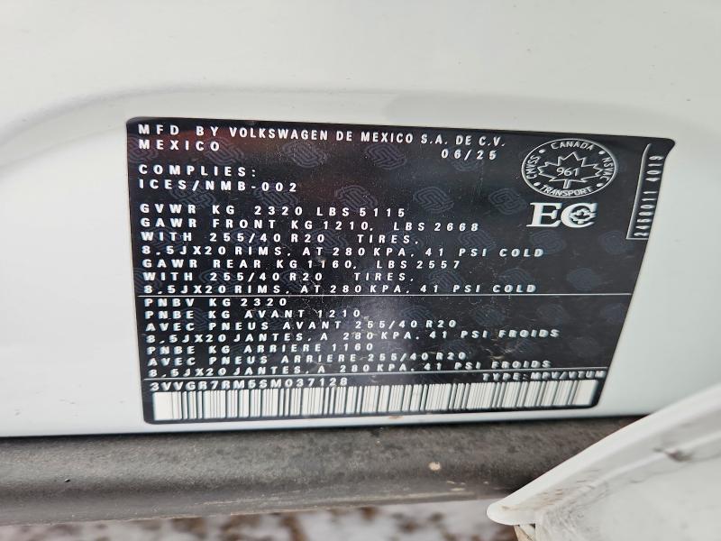 Aukcja sprzedaży 2025 Volkswagen Tiguan, vin: 3VVGR7RM5SM037128, numer aukcji: 77318975