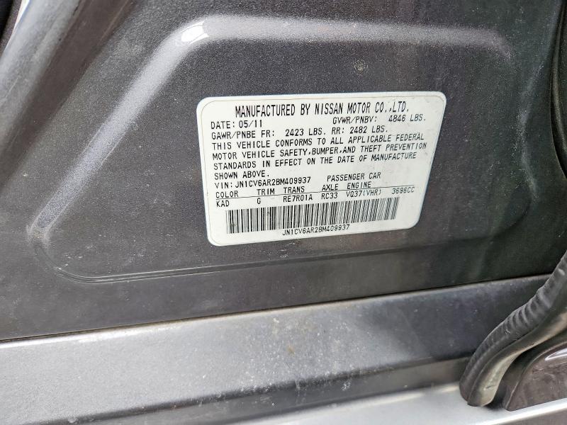 Aukcja sprzedaży 2011 Infiniti G37 Sedan, vin: JN1CV6AR2BM409937, numer aukcji: 74838455