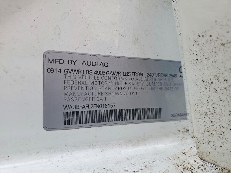 76599795 :رقم المزاد ، WAUBFAFL2FN016157 vin ، 2015 Audi A4 مزاد بيع