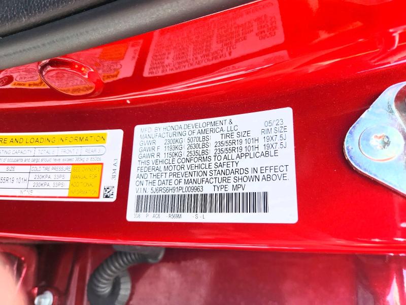 2023 Honda Cr-v მანქანა იყიდება აუქციონზე, vin: 5J6RS6H91PL009963, აუქციონის ნომერი: 79239105