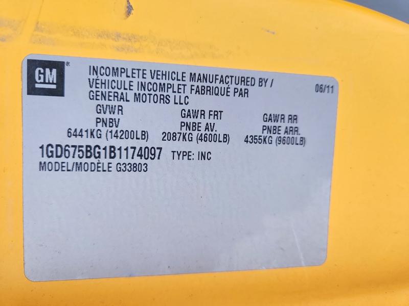 2011 Gmc Savana Cut მანქანა იყიდება აუქციონზე, vin: 1GD675BG1B1174097, აუქციონის ნომერი: 75956835