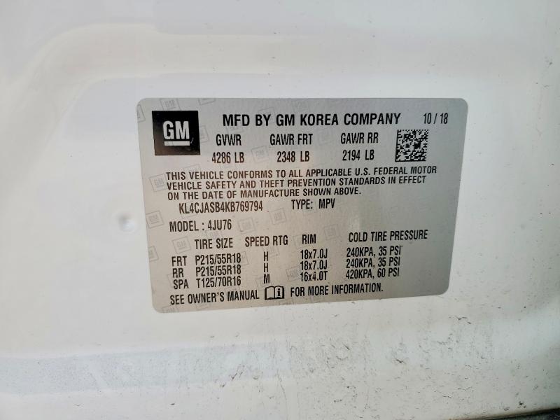 Продаж на аукціоні авто 2019 Buick Encore, vin: KL4CJASB4KB769794, номер лоту: 76128765