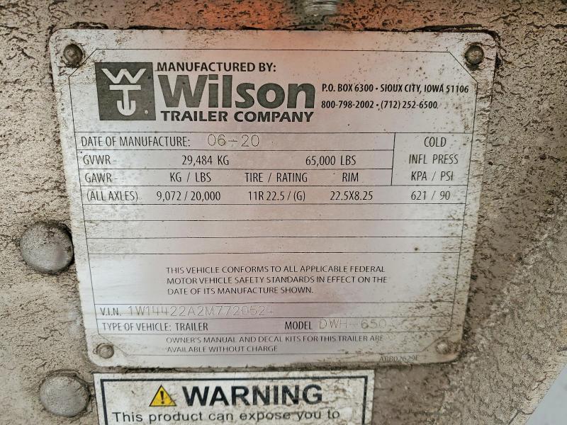 2021 Wilson Dwh-601 მანქანა იყიდება აუქციონზე, vin: 1W14422A2M7720524, აუქციონის ნომერი: 74093545