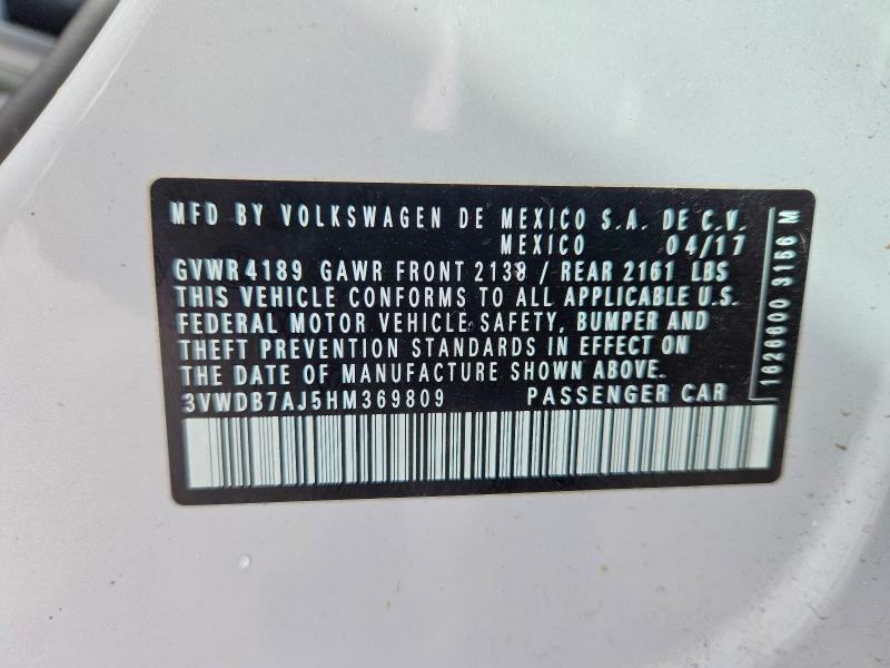 Aukcja sprzedaży 2017 Volkswagen Jetta, vin: 3VWDB7AJ5HM369809, numer aukcji: 77507715