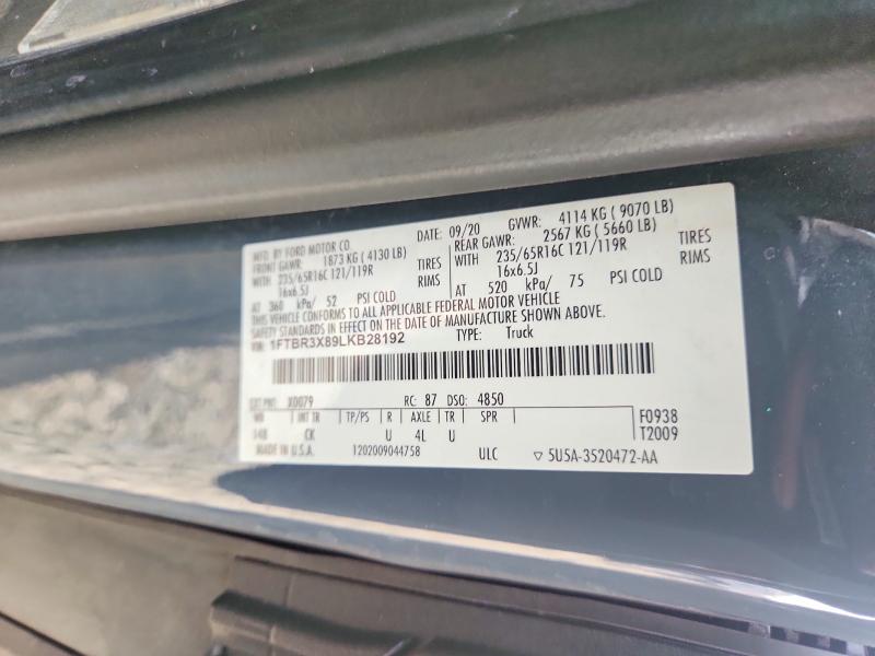 76974625 :رقم المزاد ، 1FTBR3X89LKB28192 vin ، 2020 Ford Transit مزاد بيع