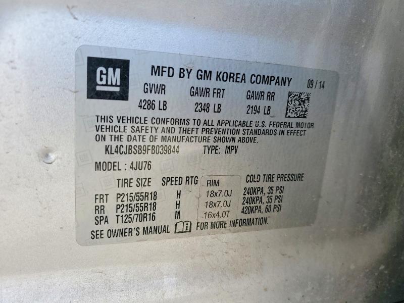 Aukcja sprzedaży 2015 Buick Encore, vin: KL4CJBSB9FB039844, numer aukcji: 77751115