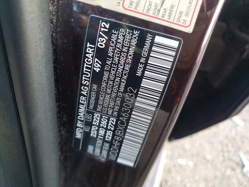 Aukcja sprzedaży 2012 Mercedes Benz E, vin: WDDHF8JBXCA630032, numer aukcji: 78898795