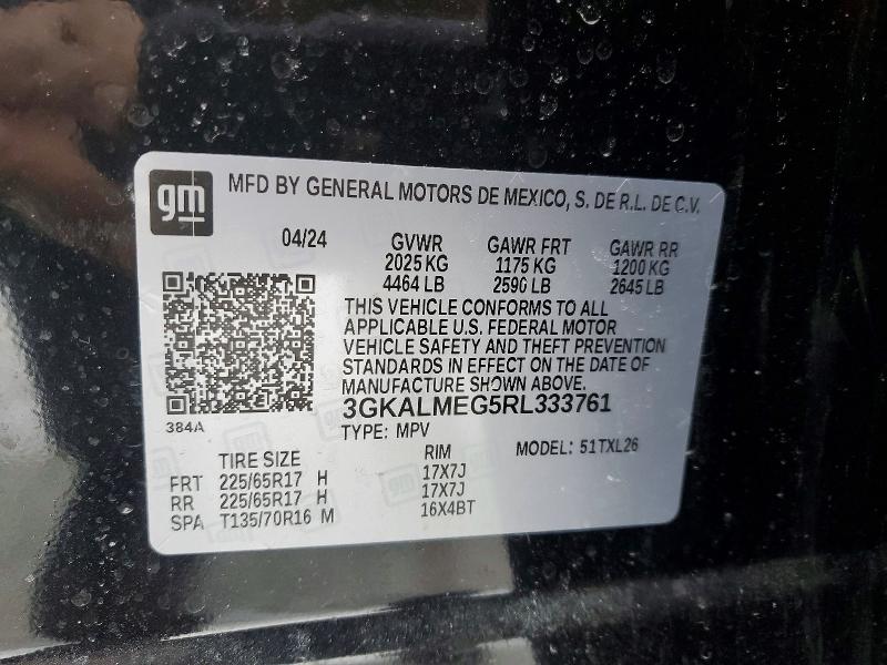 2024 Gmc Terrain მანქანა იყიდება აუქციონზე, vin: 3GKALMEG5RL333761, აუქციონის ნომერი: 75639705