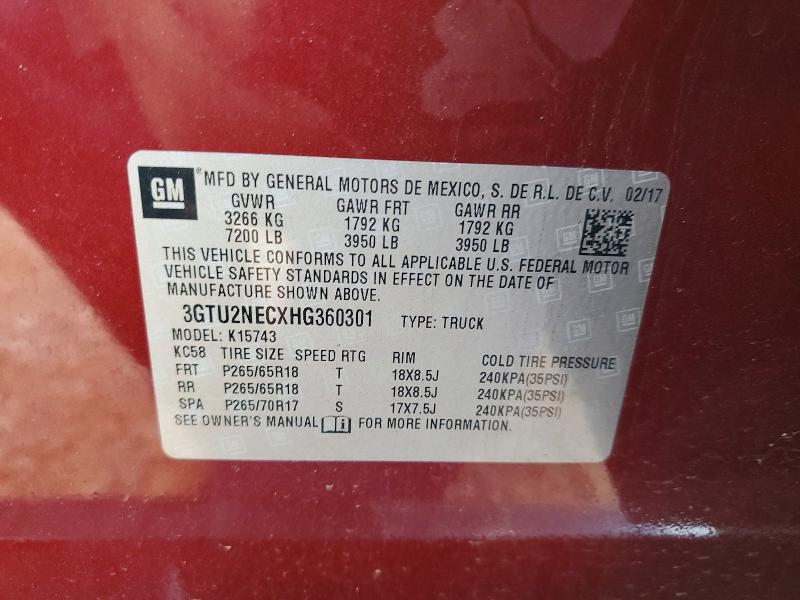Продажа на аукционе авто 2017 Gmc Sierra, vin: 3GTU2NECXHG360301, номер лота: 75292125