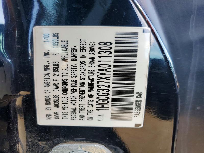 78007605 :رقم المزاد ، 1HGCG327XYA011308 vin ، 2000 Honda Accord مزاد بيع