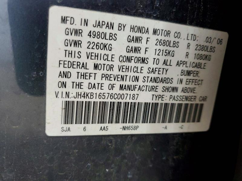 Aukcja sprzedaży 2006 Acura Rl, vin: JH4KB16576C007187, numer aukcji: 76267585