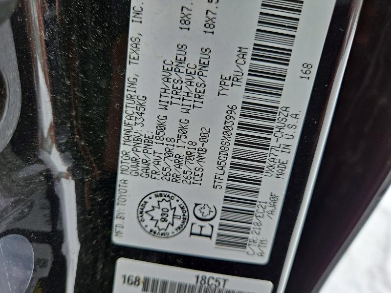 2025 Toyota Tundra მანქანა იყიდება აუქციონზე, vin: 5TFLA5GD8SX003996, აუქციონის ნომერი: 74731275