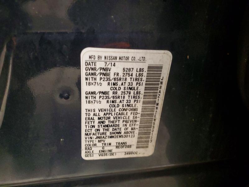 Aukcja sprzedaży 2014 Nissan Murano, vin: JN8AZ1MW2EW530123, numer aukcji: 75645115