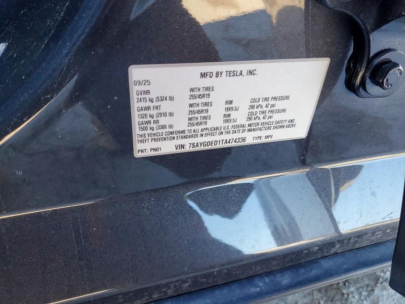 75942615 :رقم المزاد ، 7SAYGDED1TA474336 vin ، 2026 Tesla Model Y مزاد بيع