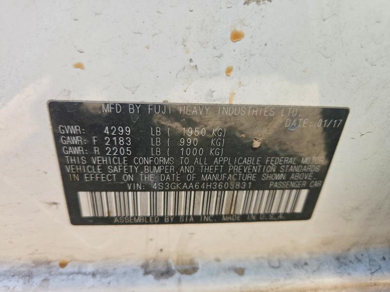 Aukcja sprzedaży 2017 Subaru Impreza, vin: 4S3GKAA64H3605831, numer aukcji: 78145365