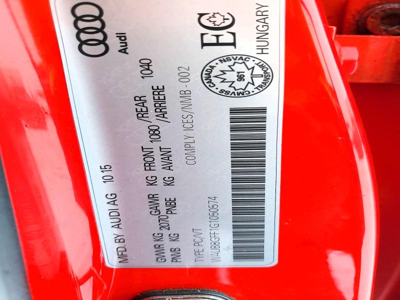 Продаж на аукціоні авто 2016 Audi A3, vin: WAUB8GFF1G1050574, номер лоту: 76883485