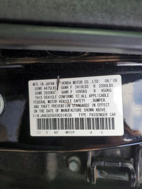 Продаж на аукціоні авто 2009 Acura Tsx, vin: JH4CU266X9C014538, номер лоту: 78733955