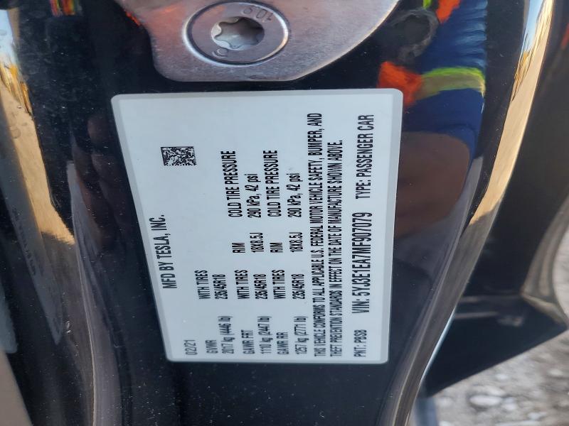 Aukcja sprzedaży 2021 Tesla Model 3, vin: 5YJ3E1EA7MF907079, numer aukcji: 77444565