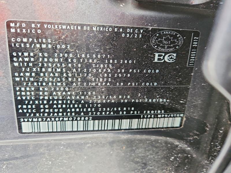 Aukcja sprzedaży 2023 Volkswagen Tiguan, vin: 3VVMB7AX6PM079862, numer aukcji: 77001775
