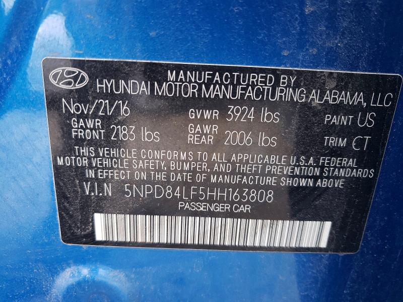 2017 Hyundai Elantra მანქანა იყიდება აუქციონზე, vin: 5NPD84LF5HH163808, აუქციონის ნომერი: 78535135