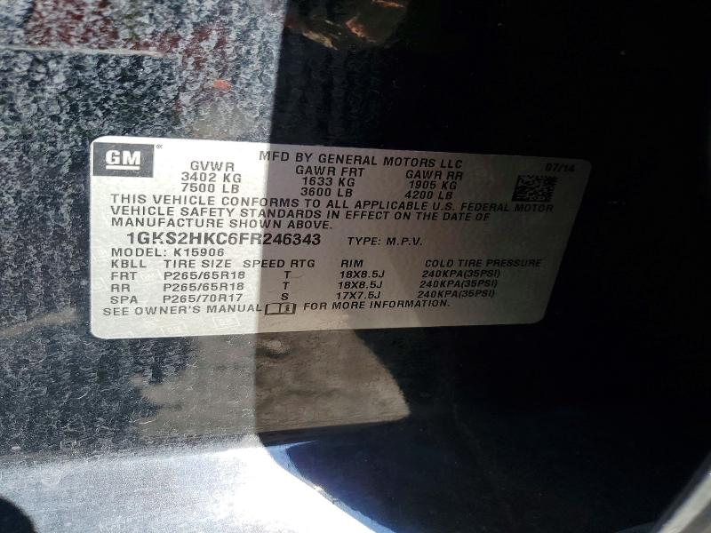 Продажа на аукционе авто 2015 Gmc Yukon Xl, vin: 1GKS2HKC6FR246343, номер лота: 75309115