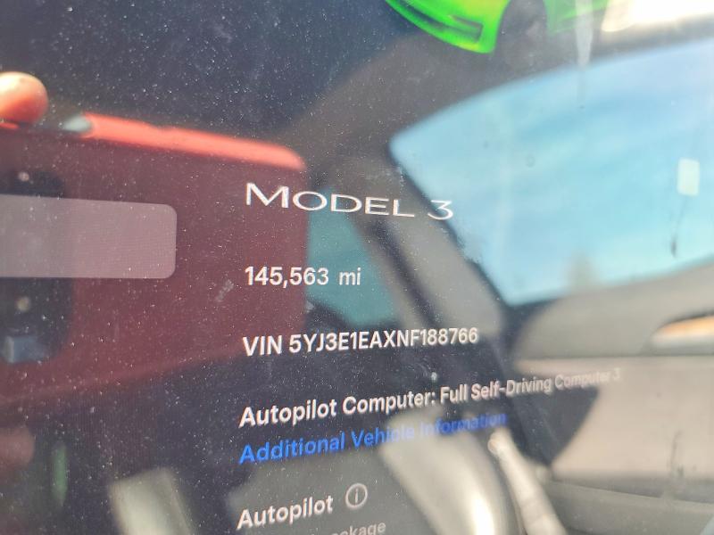Продажа на аукционе авто 2022 Tesla Model 3, vin: 5YJ3E1EAXNF188766, номер лота: 78823545
