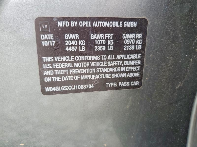 Продажа на аукционе авто 2018 Buick Regal, vin: W04GL6SXXJ1068704, номер лота: 76063345
