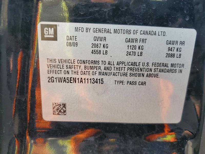 78763715 :رقم المزاد ، 2G1WA5EN1A1113415 vin ، 2010 Chevrolet Impala مزاد بيع