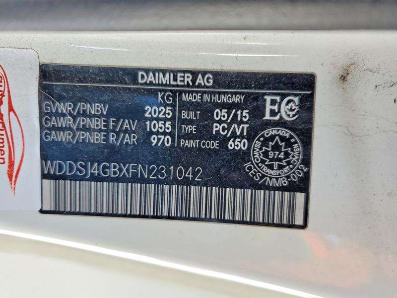 Aukcja sprzedaży 2015 Mercedes-benz Cla, vin: WDDSJ4GBXFN231042, numer aukcji: 78131195